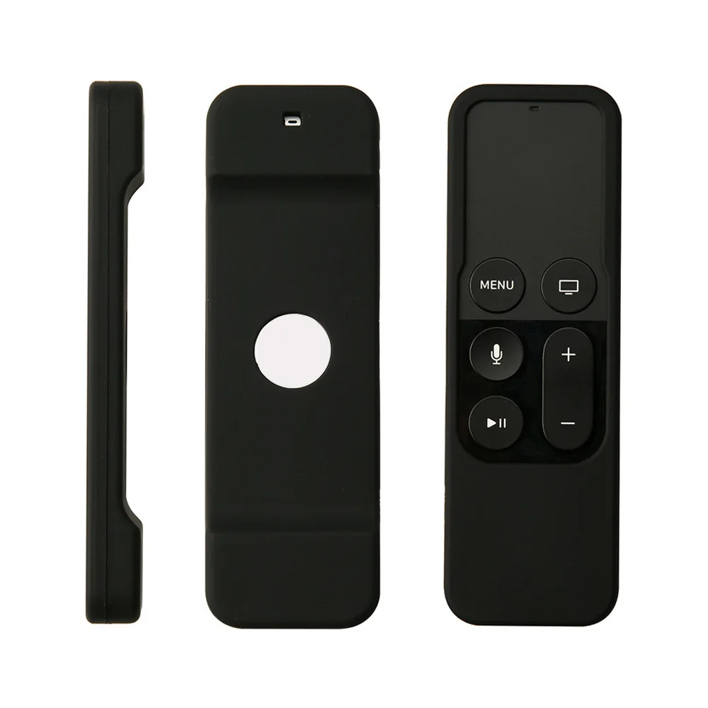 Дистанционный силиконовый чехол противоударный подходит для Apple Tv 4-го поколения 1 подсветка для ПК вес Противоскользящий против пыли моющийся 6 цветов - Цвет: Черный