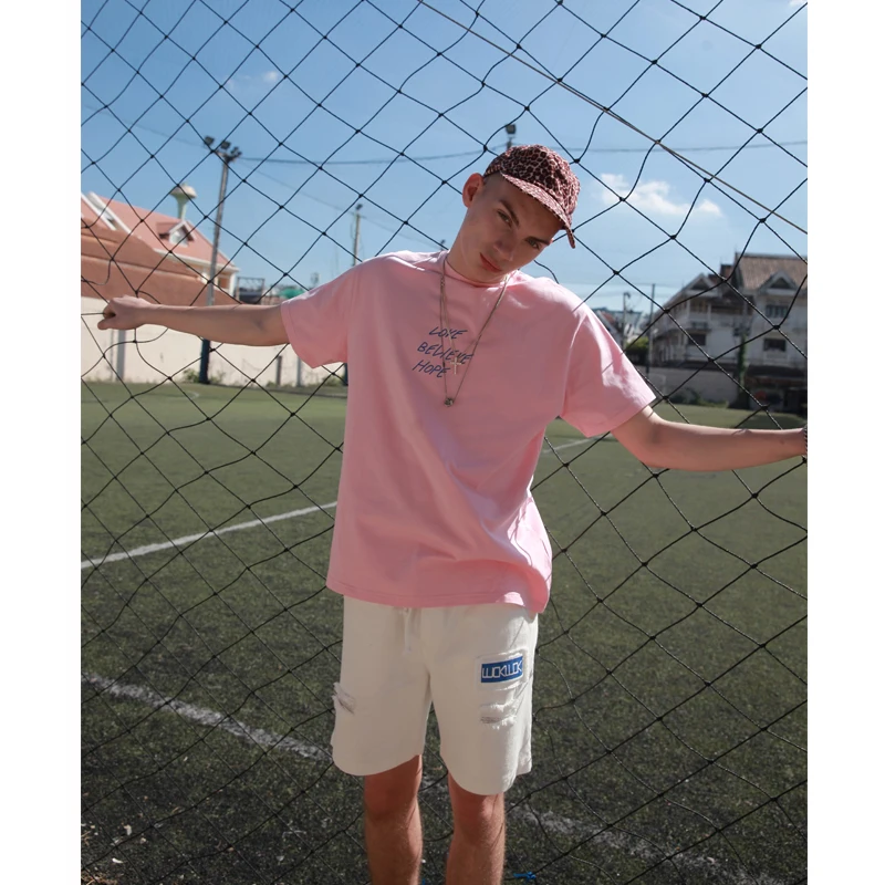 VIISHOW уличная одежда мужские шорты с белыми дырками Брендовые повседневные из 100%