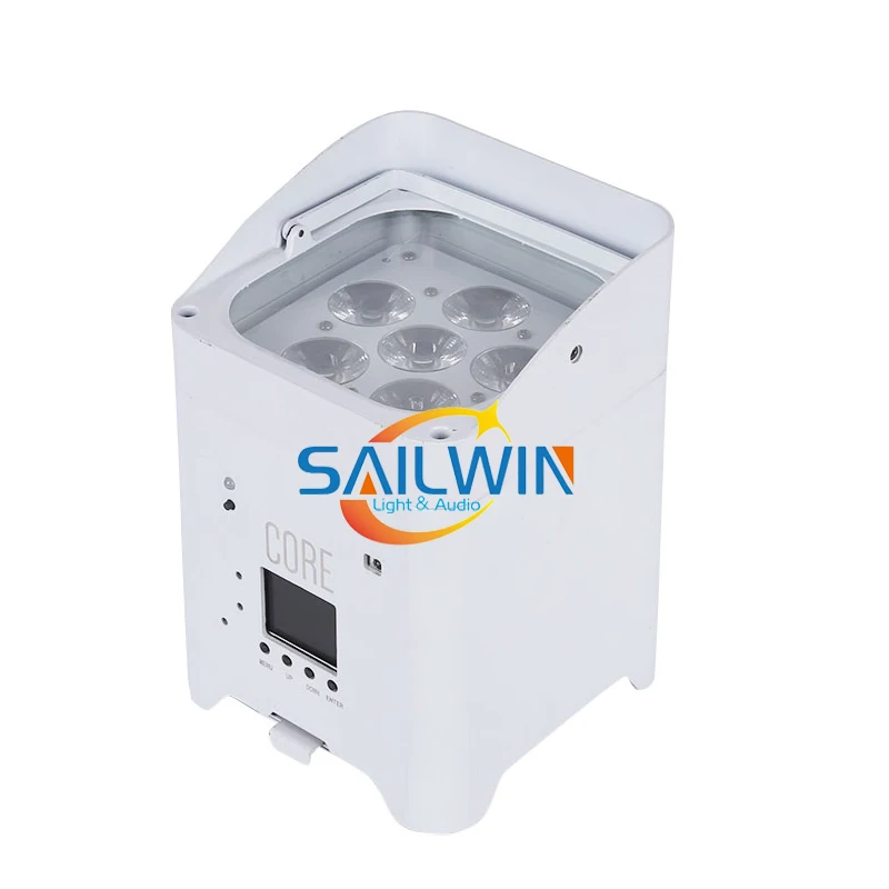Белый Чехол 6X18W RGABW UV Smart Mobile APP с батарейным питанием беспроводной LED Par Light UPLIGHT