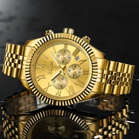 2021 new automatic date mens watches top brand multifunction business gold quartz watch for men chronograph dive jewelry clocks