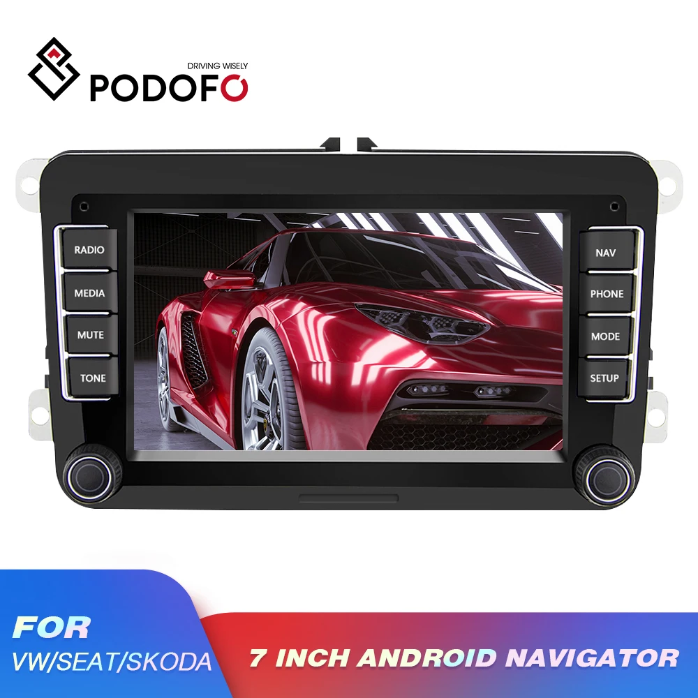 Автомобильный мультимедийный плеер Podofo Android 8 1 MP5 2 Din 7 &quot радио GPS стерео для