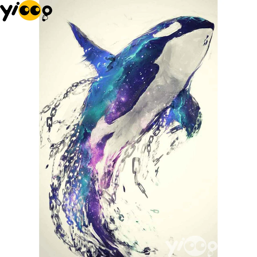 

Full Square/Round Drill Diamond Painting Cross Stitch Embroidery Blue whale Rhinestone Mosaic Home Decor Gift AX2373