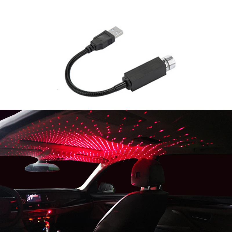 Окружающий светильник, Автомобильный USB универсальный мини-светодиод машины, крыша, звезда, Ночной проектор, светильник, лампа, украшение, декоративный атмосферный светильник s