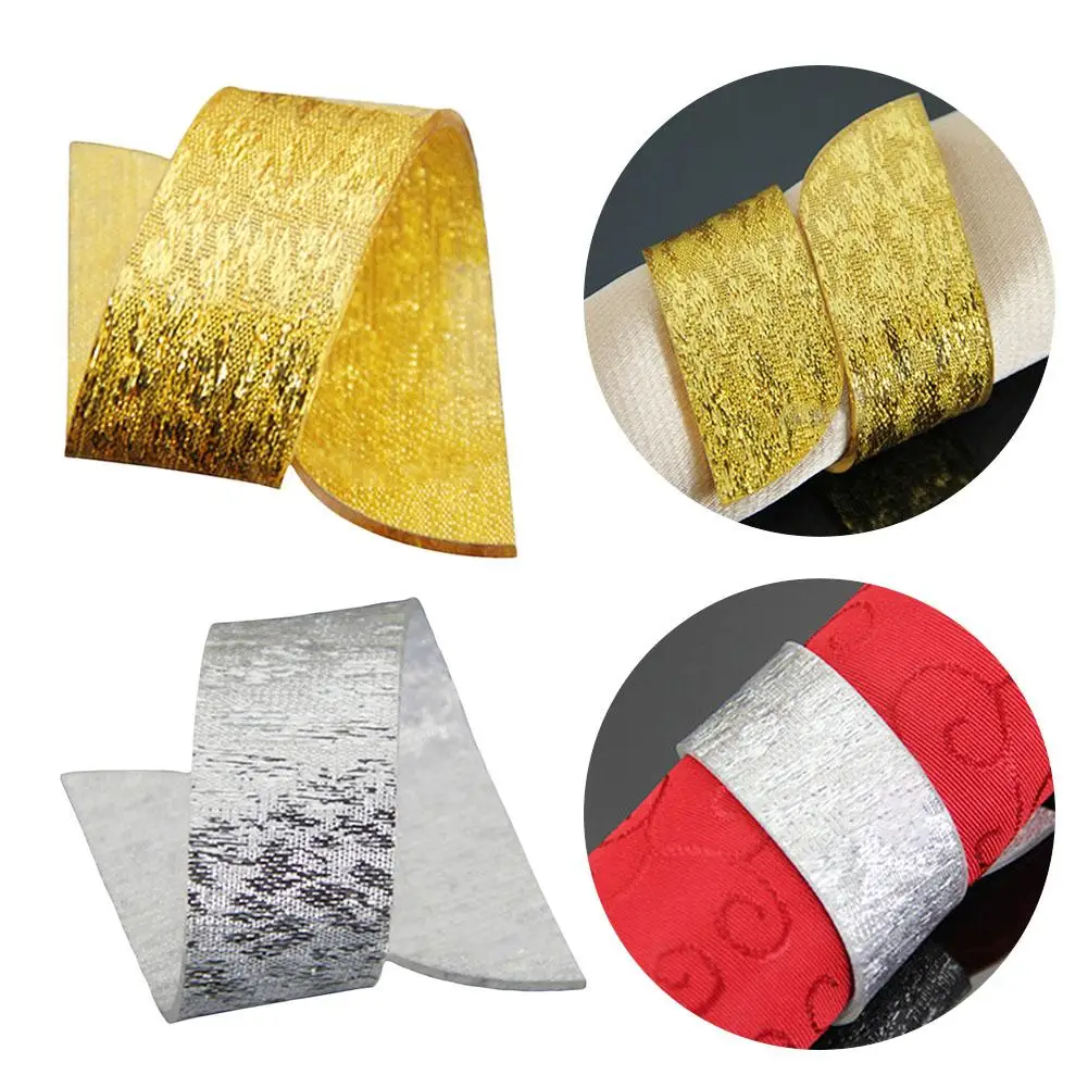 Акриловая Пряжка для салфеток Золотое кольцо тканевое свадебные праздничные