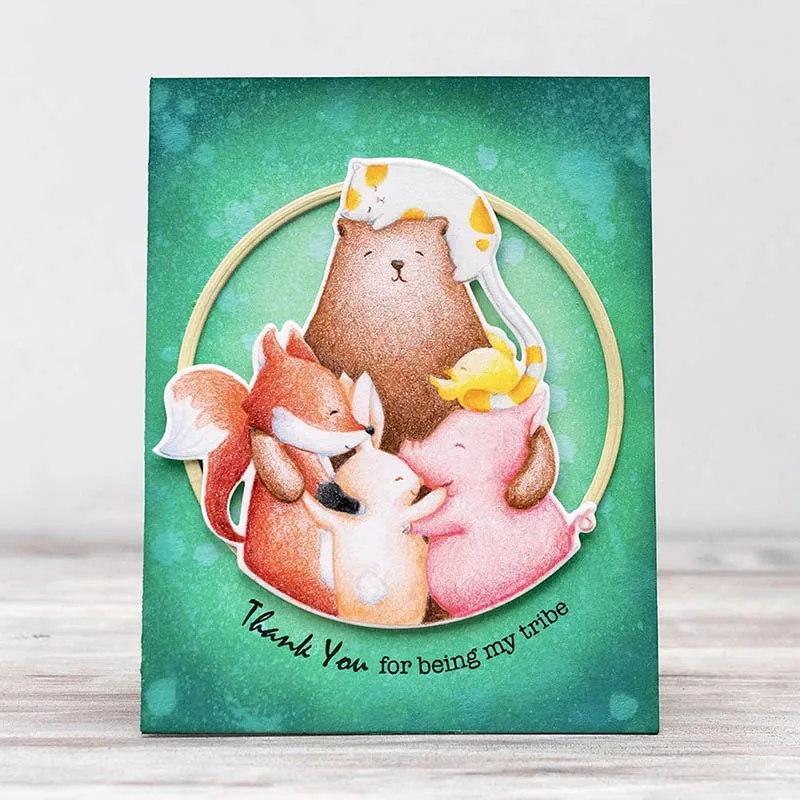 

Happy Fall Greetings Combo Holiday Hugs Ni Hao Clear Stamps And Cutting Dies Set for DIY Scrapbooking Paper Cards Craft 2020 New