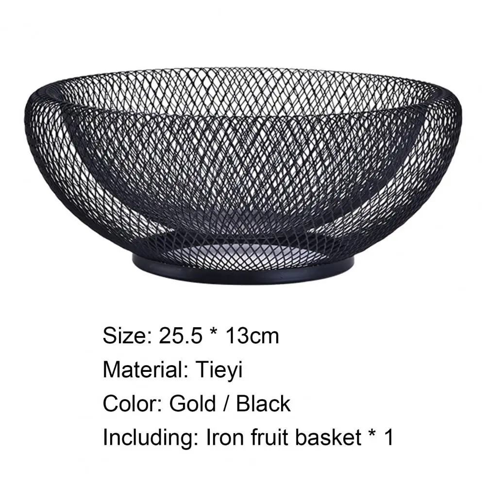 

Fruit Basket Sturdy Double-layered Wrought Iron Household Desktop Fruit Basket for Home