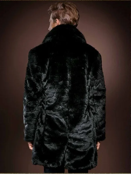 2019 зимняя винтажная мужская длинная парка из искусственного шубы меха ветровка