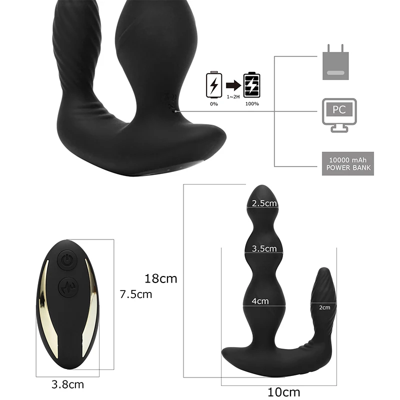 Массажер простаты вибратор для мужчин водонепроницаемый анальный мощный мотор 7