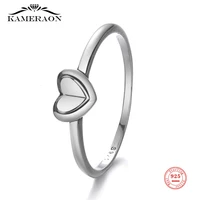 kameraon authentic real 925 sterling silver love popular ring heart shaped ring for couple women jewelry birthday gift 2021