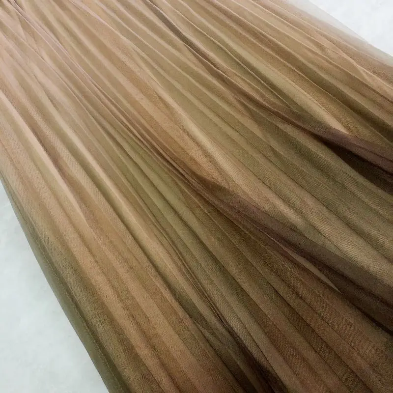 Женская Двухслойная юбка с высокой талией плиссированная трапециевидная из тюля