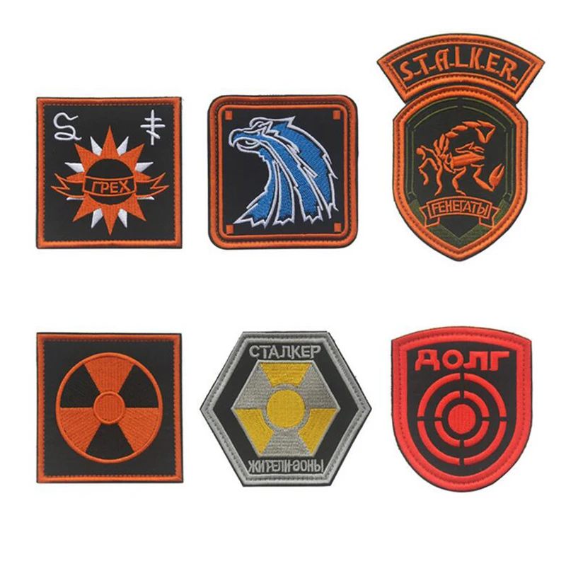 S.T.A.L.K.E.R. Нашивки с вышивкой полосатый патч для ядерной электростанции