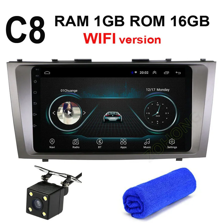 C8 GPS CAM 4G DSP 36EQ Android9.0 Автомобильный мультимедийный dvd-плеер для Toyota Camry 2007 2008 2009 2010 2011 автомобиля gps Навигация Авто рекордер - Цвет: C8 GPS CAM