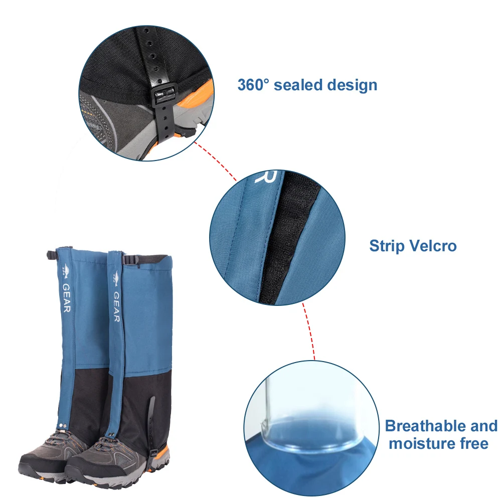 1Pair Unisex Waterproof Leg Covers Legging Gaiter Climbing Camping Hiking Ski Boot Travel Shoe Snow Gaiters Legs Protection |