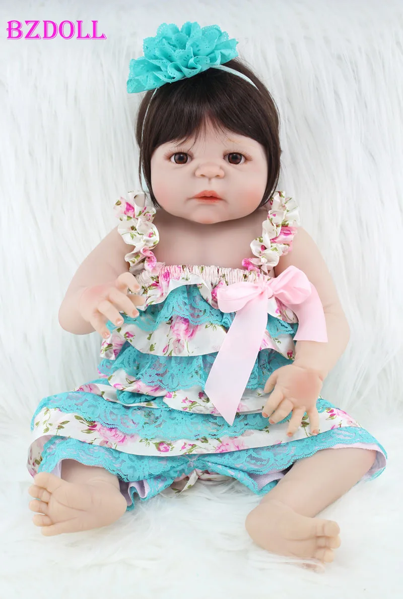 55 см всего тела силиконовые для новорожденных и малышей маленьких девочек Кукла