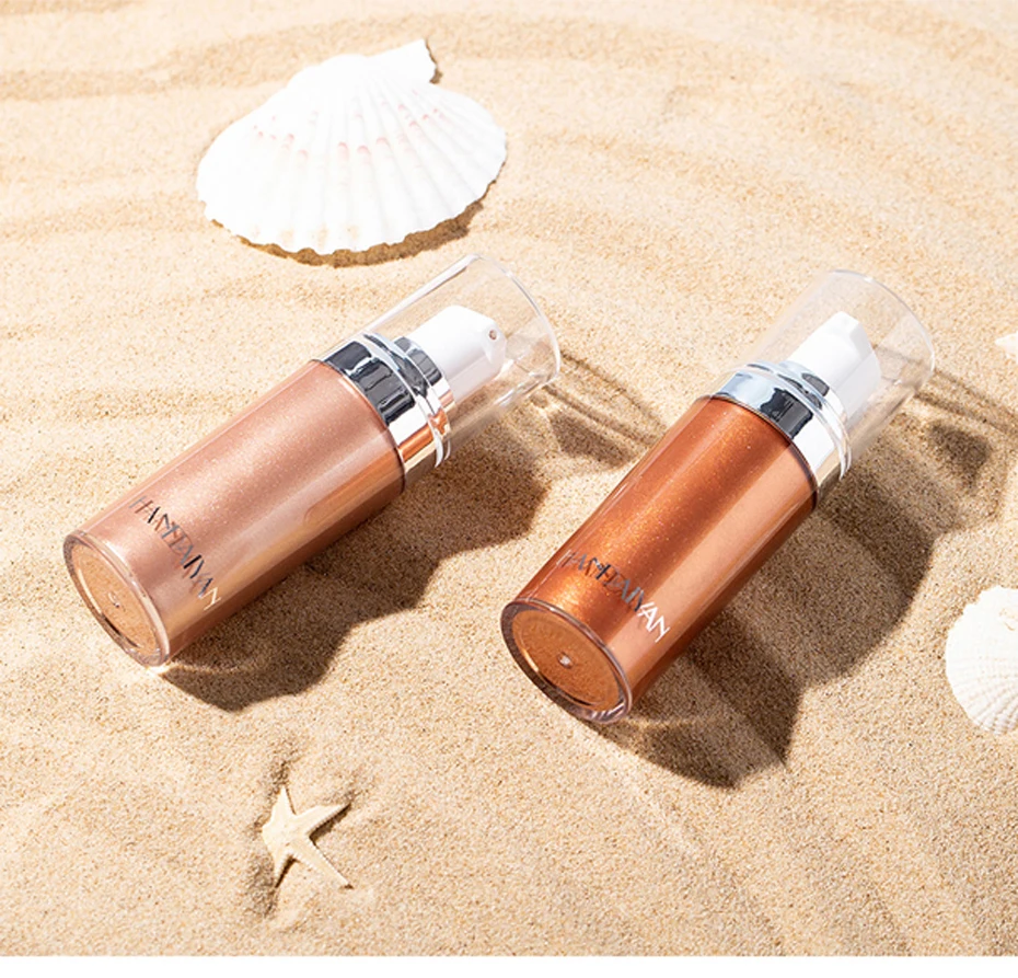 HANDAIYAN Shimmer Body Highlighter Cream Face Illuminator Makeup Liquid Bronzer Brighten Highlighter Metallic Rose Gold Cosmetic