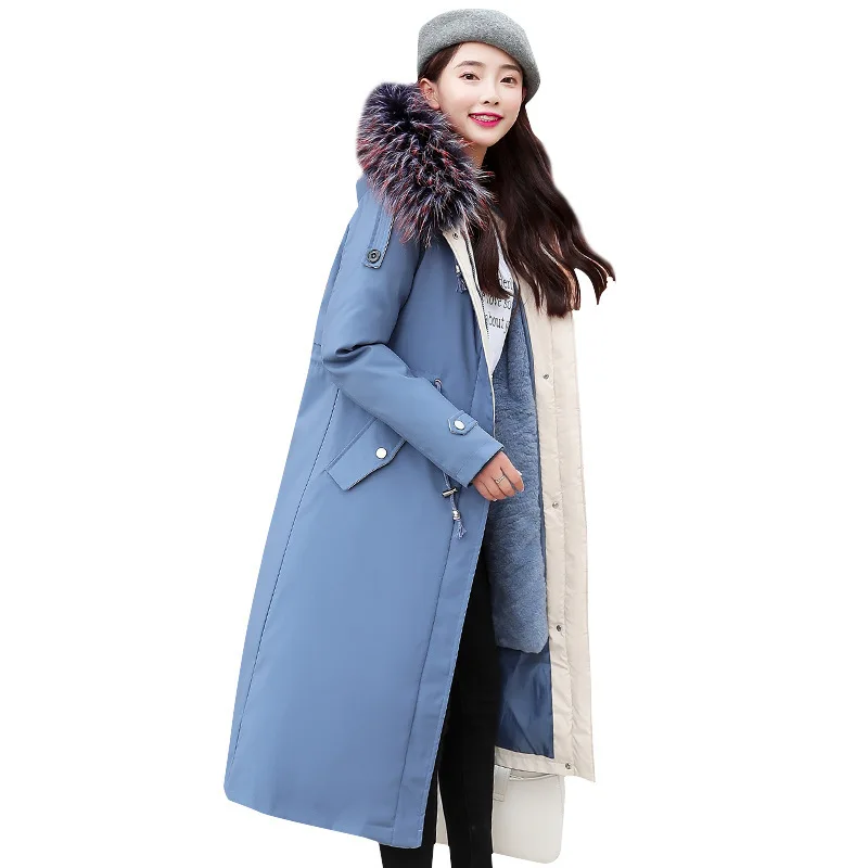

2020 New Thick Warm Winter Jacket Women Winter Coat With Fur Lining Hooded Female Long Winter Coat Parkas Snow Wear -30 degrees