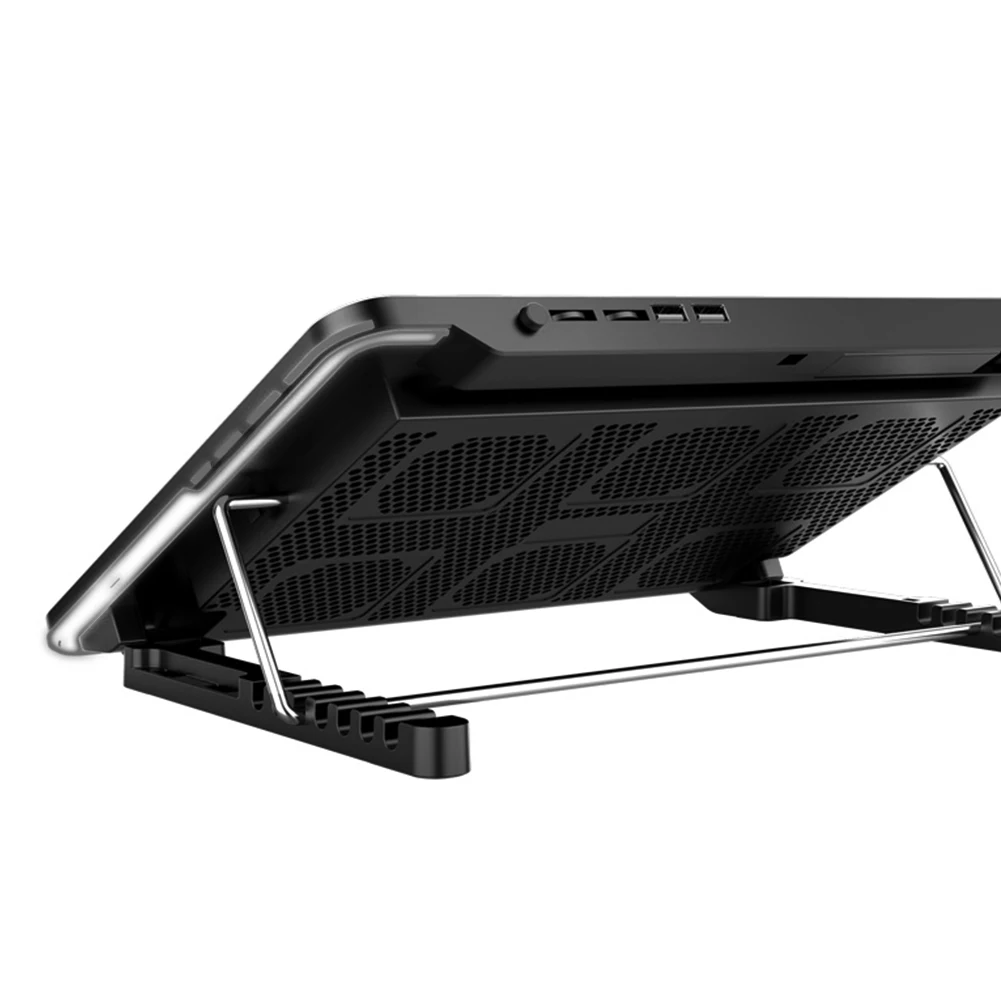 

Laptop Cooler Adjustable Notebook Stand 2100RPM Powerful Air Flow Cooling Pad 7-Level Height Adjustment with Phone Stand