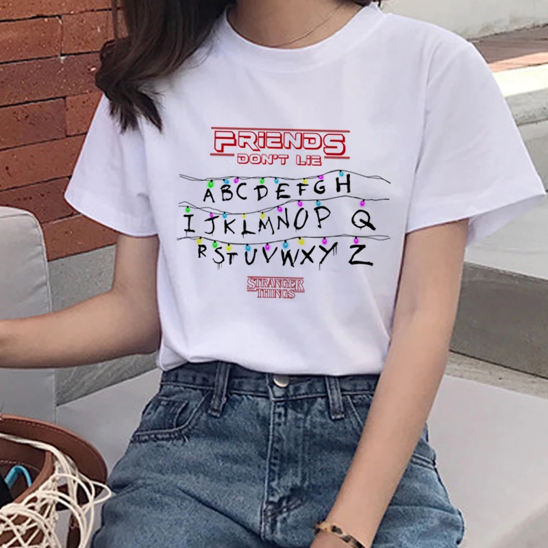 5675 Новые странные вещи Harajuku Ullzang Футболка женская вверх дном Eleven забавная футболка 90s графическая футболка модные футболки женские - Цвет: 5675