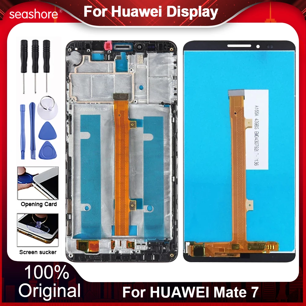 Pantalla t&aacute;ctil Original para Huawei Mate 7, pieza de repuesto de digitalizador LCD, MT7-TL00, MT7-L09-0
