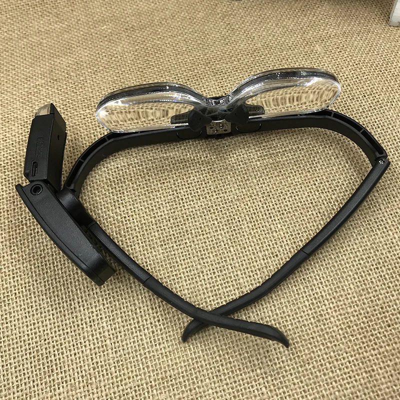 3 Lens Loupe Eyewear Magnifier With 2 Led Lights Lamp 1.5X/2.0X/2.5X Wearing Magnifying Glasses Tool Repair Reading | Инструменты