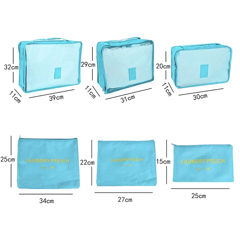6 шт./компл. сумка для одежды органайзер багажа портативный контейнер чехол