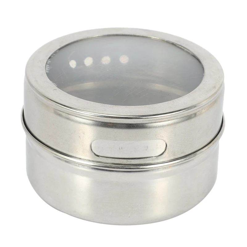 12 шт./компл. Прозрачная крышка магнитная жестяная банка для специй из нержавеющей