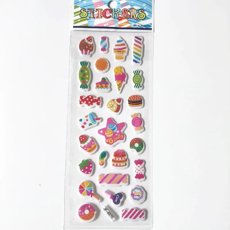 6 Sheets Cute Bubble Cake Stickers Creative Dessert Food Ice Cream Adesivos Korean Stationery Supplies Kids Sticky Notes Label | Игрушки и