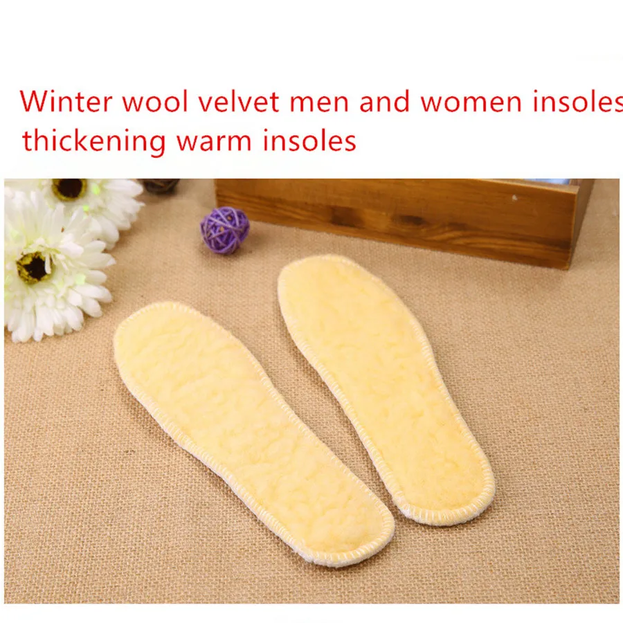 1 пара зимние теплые стельки из хлопка шерстяные искусственного меха кролика|wool