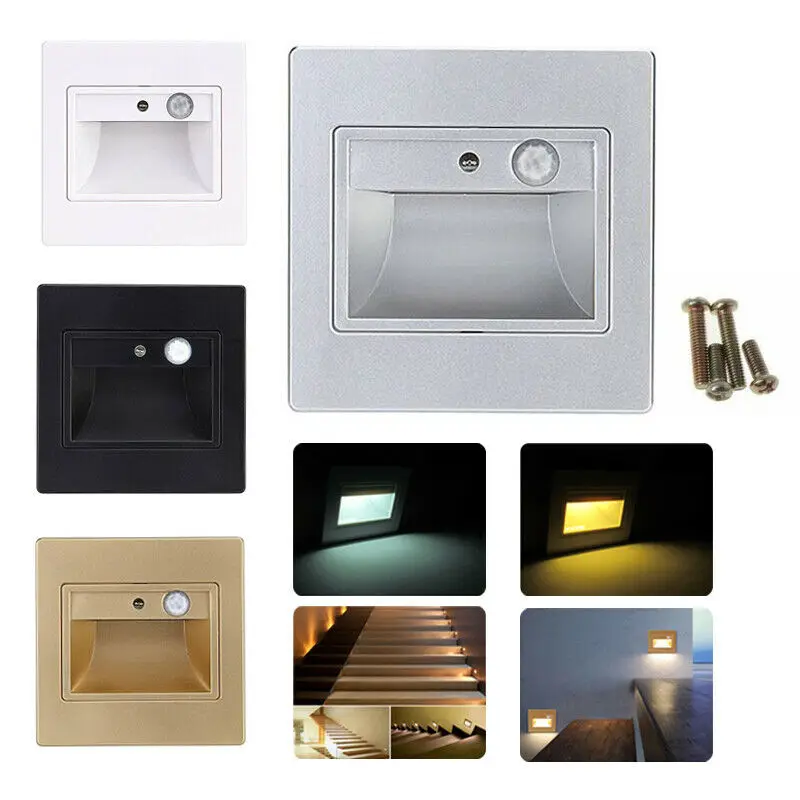 Светодиодный настенный светильник с пассивным ИК датчиком движения 185-240 В