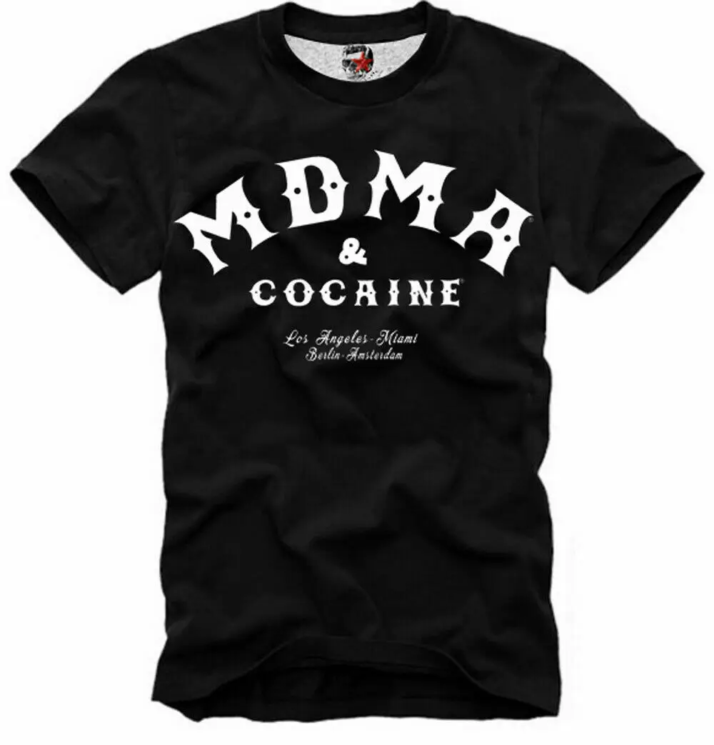 E1SINDICATE футболка MDMA & cococain LSD SPEED METH ICE RAVE TECHNO ECSTASY 5072 2020 Высококачественная брендовая