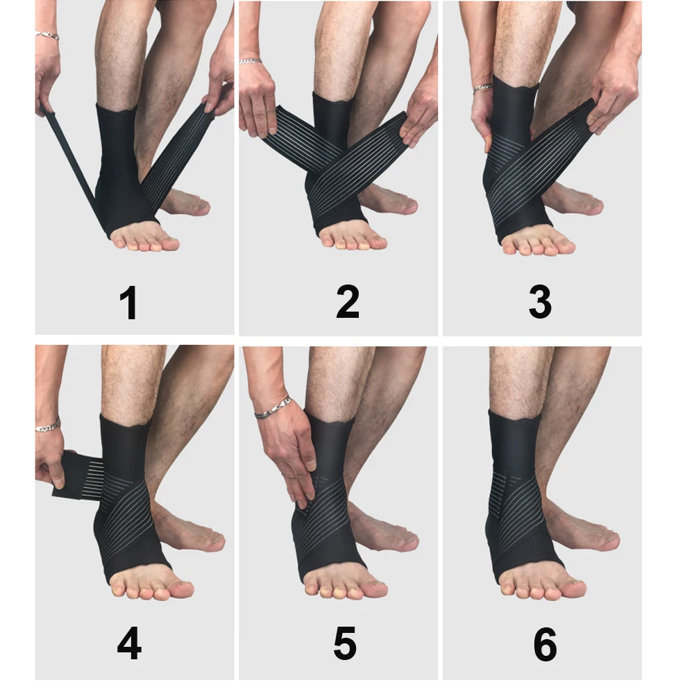 

1 Pair Foot Protective Ankle Brace Strap Achille Tendon Joint Sprain Support Bandage Running Sport Fitness Band