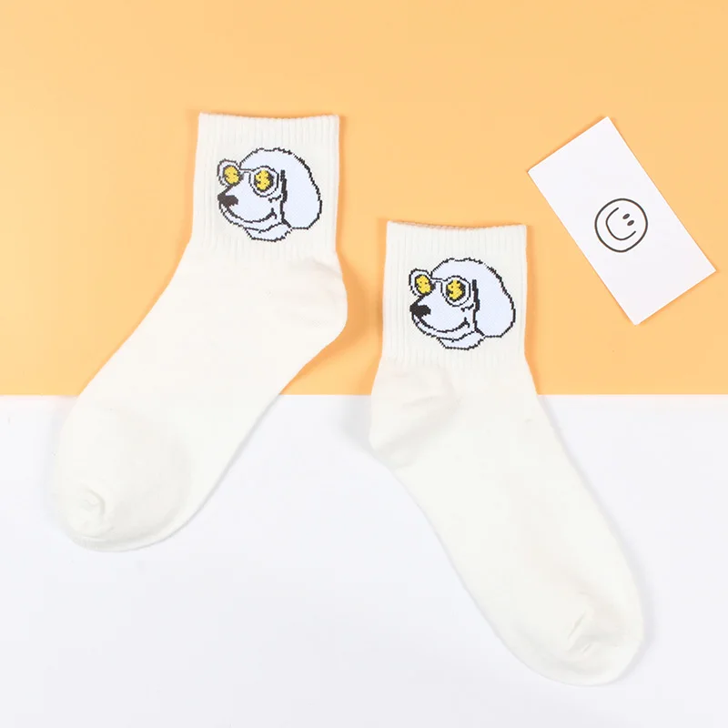 F Женские носки с забавными персонажами из мультфильмов Harajuku, забавные Модные женские хлопковые носки с милым рисунком для скейтборда - Цвет: F