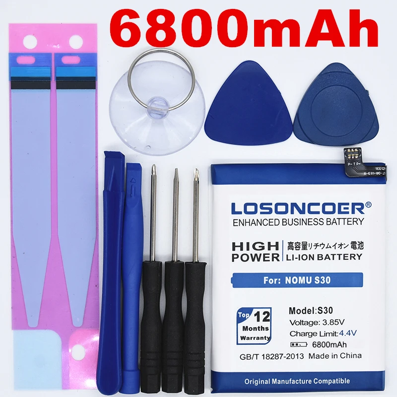 LOSONCOER S30 6800mAh Сменные литий-ионные аккумуляторы для Nomu S30 батареи бесплатные инструменты+ наклейка