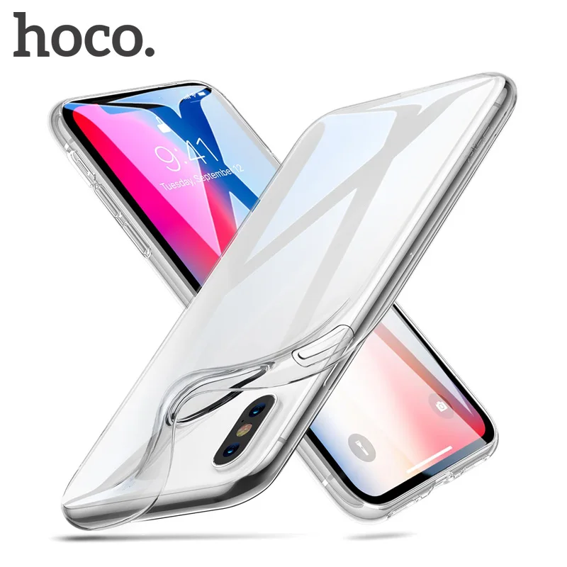 

HOCO Original Clear Soft TPU Case for iPhone X XS Transparent Protective Cover Ultra thin Protection for Apple iPhone XS Max XR