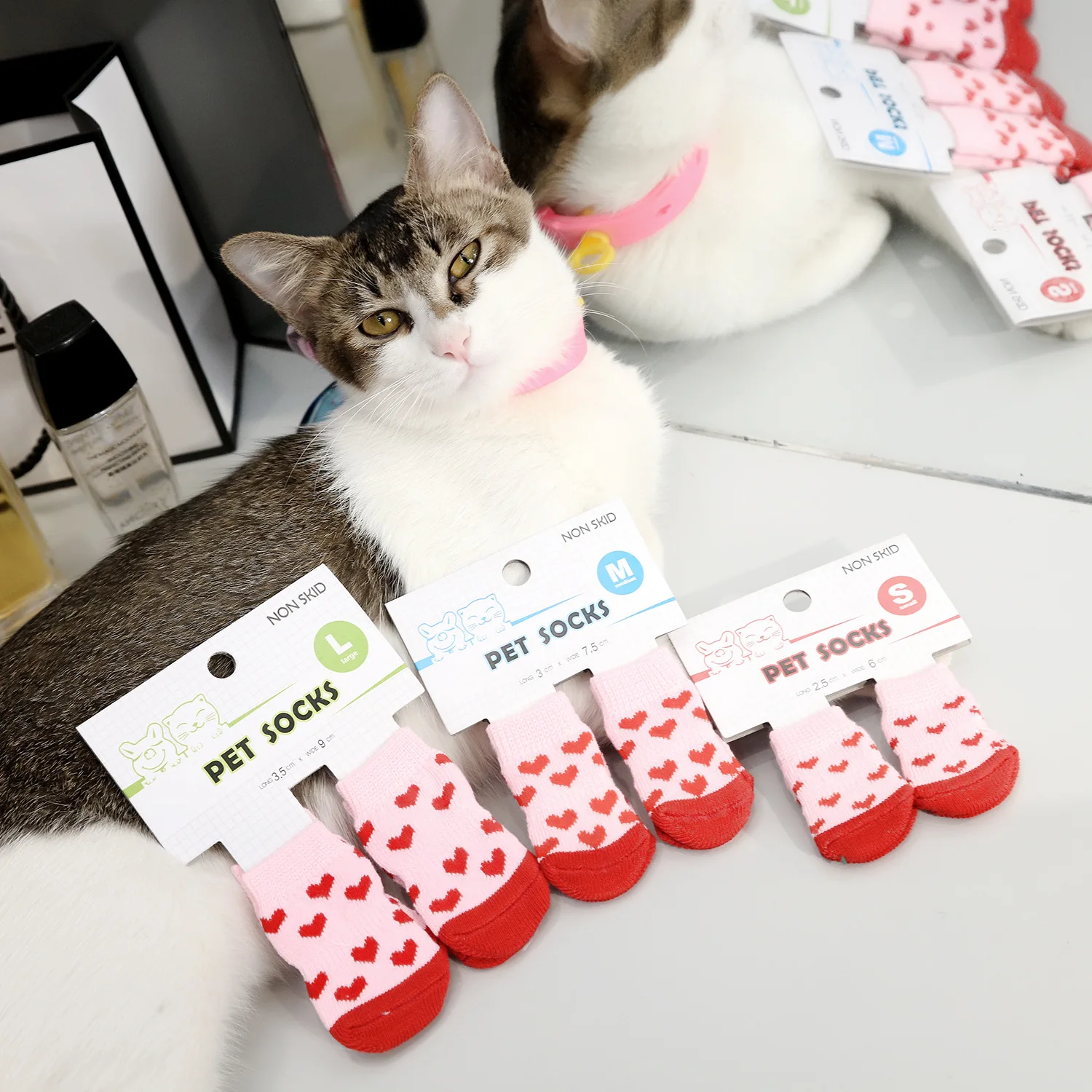 

Pets anti-Slip socks set for small dog cats puppy warm calcetines de perro para skarpetki pieski Meias pet szczeniak skarpetka