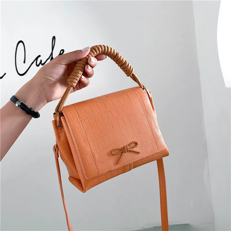 

New Summer Alligator Pattern Crossbody Bags For Women 2020 PU Leather Bow Flap Female Designer Handbags Sac Femme Shoulder Bag