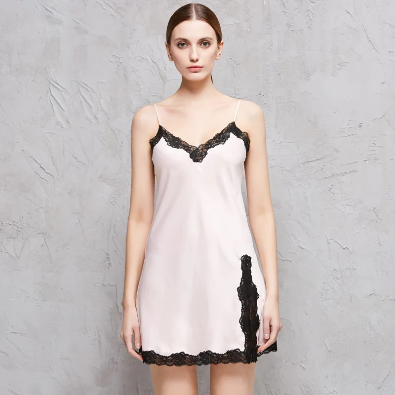 Women's Silk Suspenders Nightdress Women's Pajamas Home Service-11