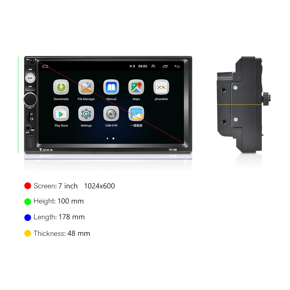 Podofo 2din Автомагнитола 2+ 32G Android8.1 gps Navi WiFi Автомобильный мультимедийный плеер для VW TOYOTA GOLF Nissan hyundai Kia CR-V Авторадио