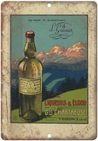 chartreuse liqueurs liquor ad novelty parking retro metal tin sign plaque poster wall decor art shabby chic gift rectangle