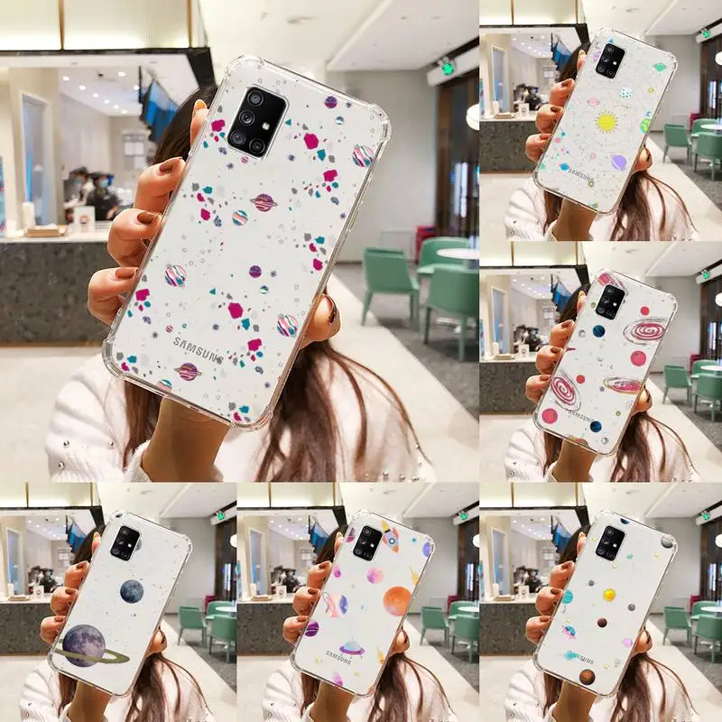 

Starry Universe Phone Case Transparent For Samsung S 10 9 20 11 7 8 21 6 P Edge PLUS ULTRA 4G 5G