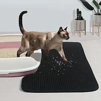 Cats Litter Pad Waterproof And Non Slip EVA Double Layer Cat Litter Box Cleaning Mats  Kittens Toilet Mat Pet Accessories