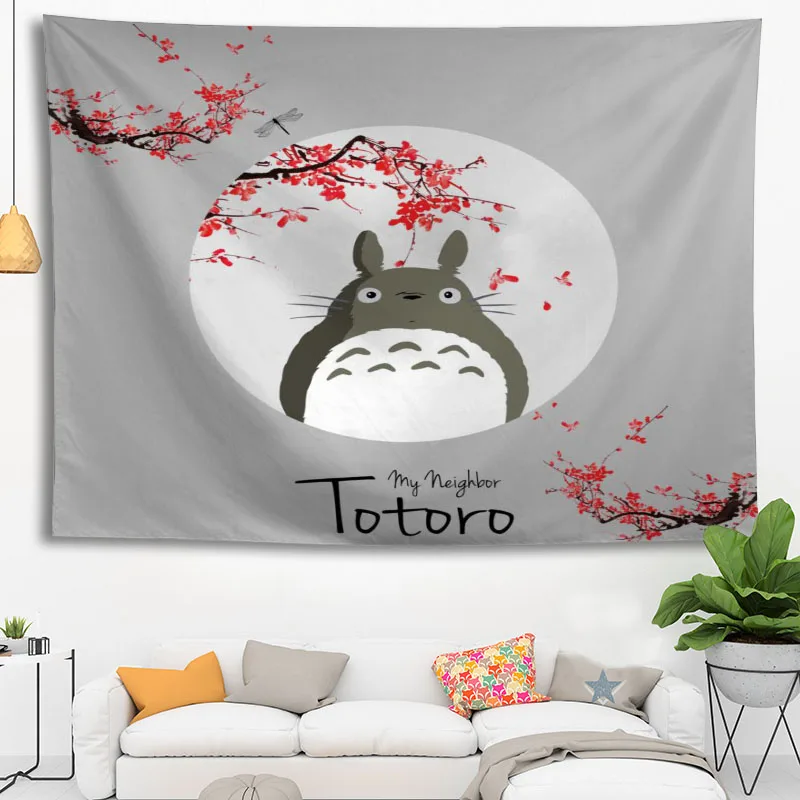 

Hot Sale Custom Anime Totoro Printed Tapestry Background Decorative Tapestry Various Sizes Wall Hanging Decor
