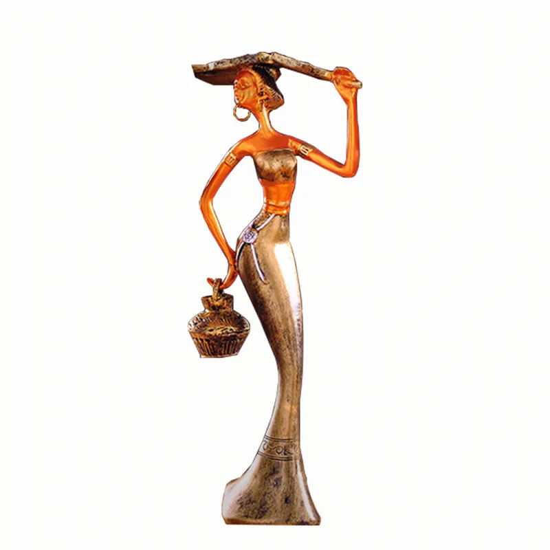 

Экзотическая африканская статуя Ретро Даи люди девушка-подросток Художественная Скульптура креативная Смола ремесло настольные офисные у...