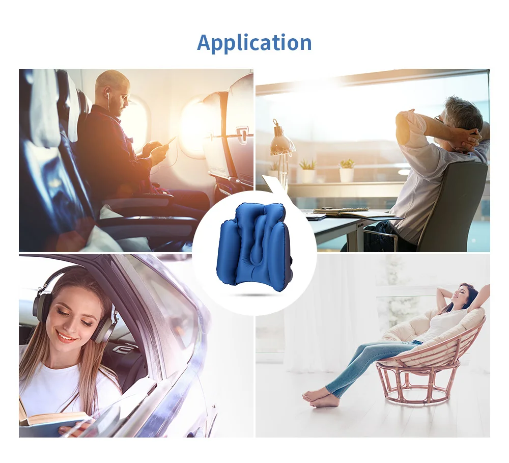 Portable Air Inflatable Waist Pillow Press Cushion Leisure Office Chair Travel Pillow Support Lower Back Cushion Storage Bag New