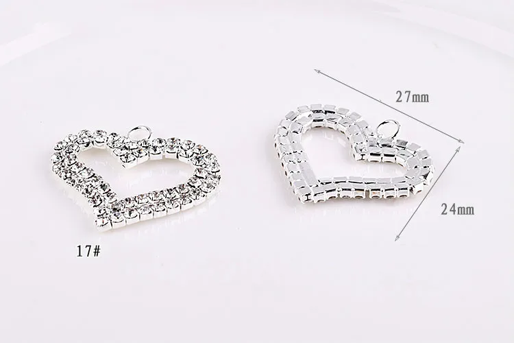 Корейский DIY Ювелирный материал полная Стразы бриллиант персик сердце серьга в