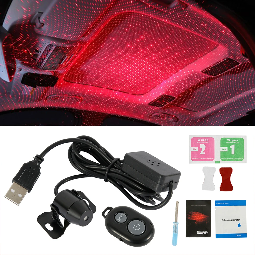 Автомобильная атмосферная окружающая звезда света RGB Красочная музыкальная