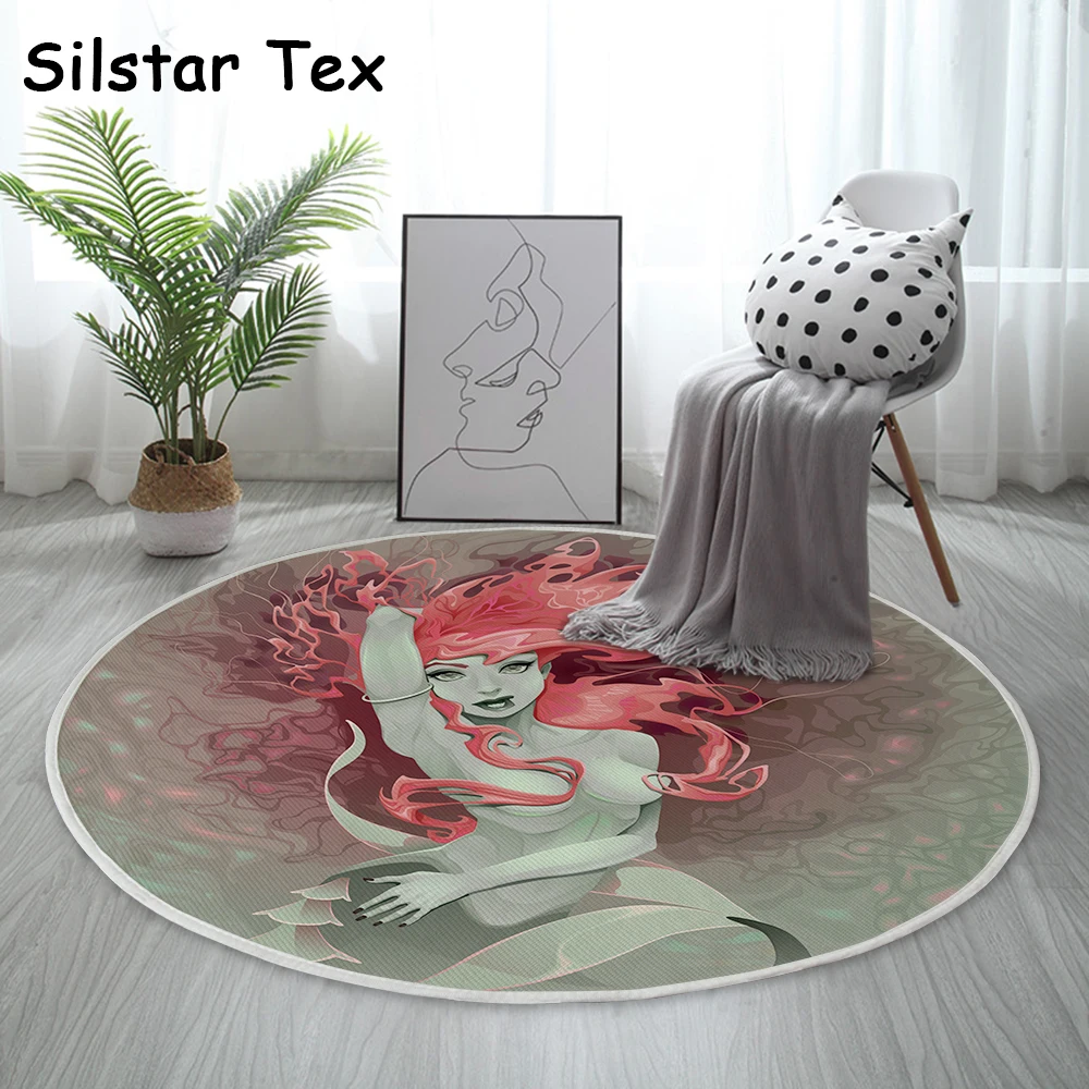 Silstar Tex Русалочка круглый ковер турецкий утолщенный ворсистый домашний пол