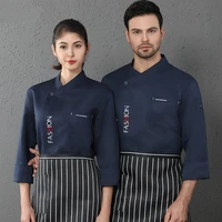 western restaurant chef outerwear men women simple long sleeve pure color cotton hotel cotton antifouling high quality clothes