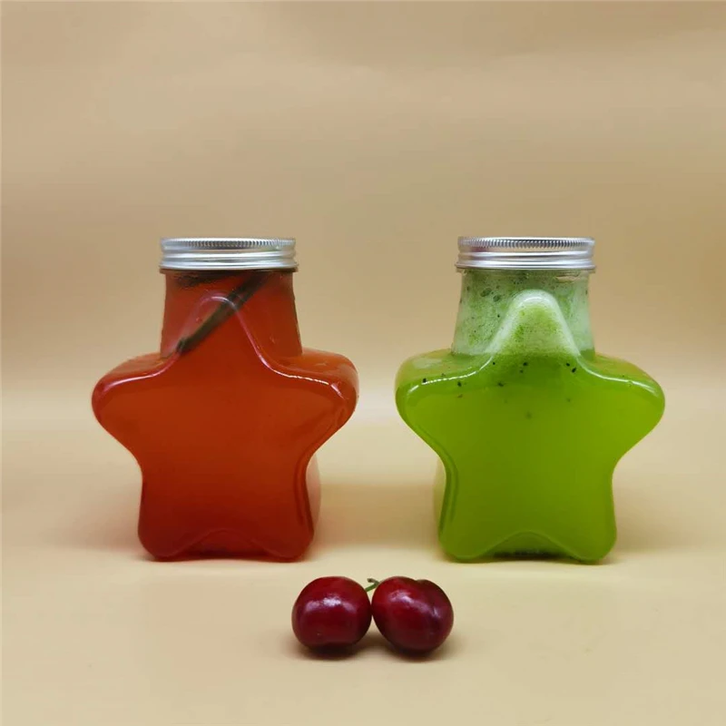 

25pcs Net red PET plastic seal milk tea bottle 400ml juice ice coffee clear cup festival party favors plastic cups with lids