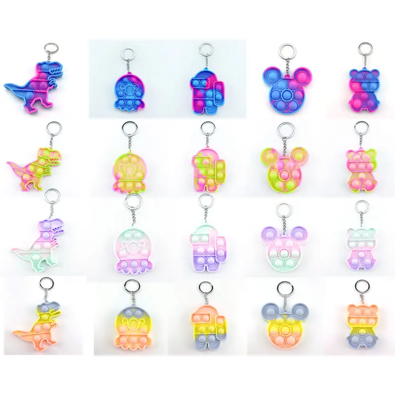 

1PC Mini Pops Simple Dimple Keychain Its Push Bubble Anxiety Sensory Fidget Toy Relief for Autism Adhd Children Adults Wholesale
